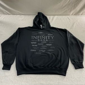 MEN’S MARVEL THE INFINITY SAGA LOGO SURROUND HOODED SWEATSHIRT SIZE: XL / BLACK